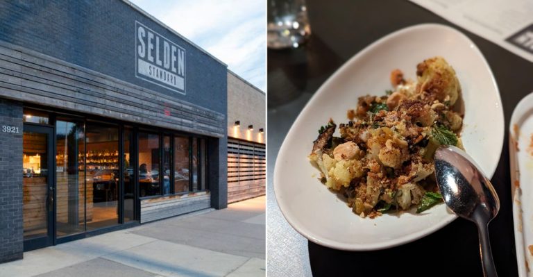 The exterior of the modern-rustic Selden Standard in Detroit, and its iconic seasonal small plate