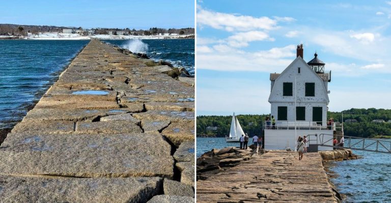 This Mile-Long Walk To A Maine Lighthouse Feels Like Walking Into The Ocean