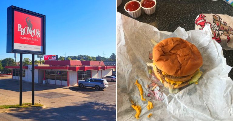 Nostalgic Double Cheeseburgers and Crispy Griddle Fries at the Iconic Bronco’s Burger Stand in Omaha