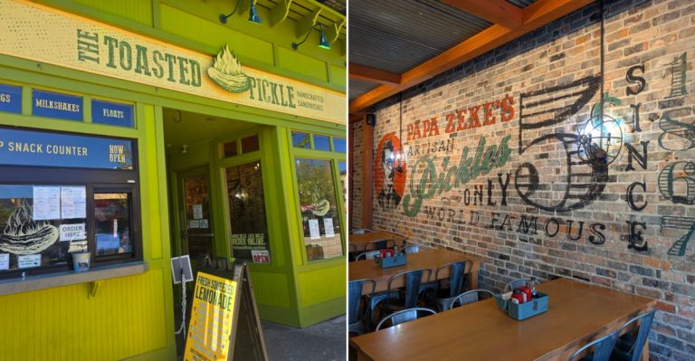 Outside of the wacky Toasted Pickle