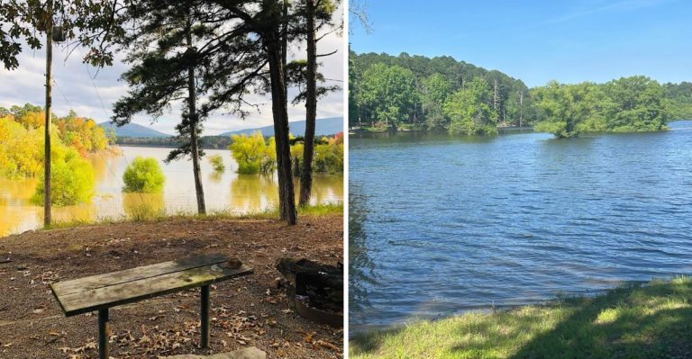 This Quiet Arkansas Lake Reveals An Unforgettable View Of The State’s Tallest Peak