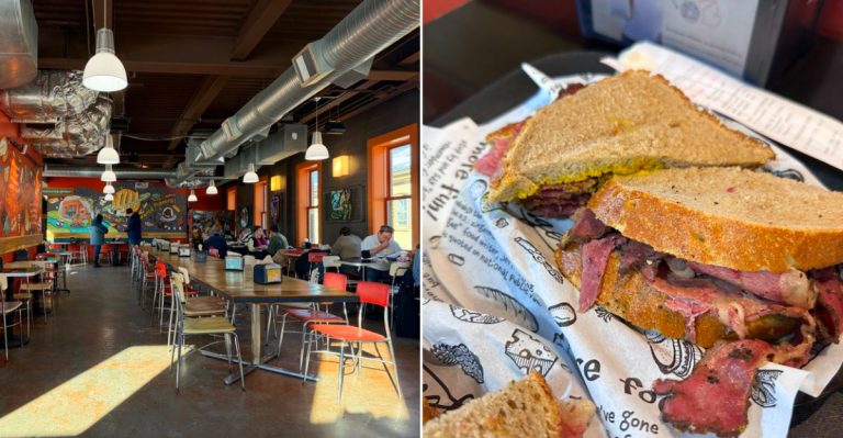 Inside Zingerman’s Delicatessen and their famos sandwiches