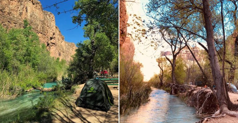 This Remote Arizona Campground Takes A 10-Mile Hike To Reach, But The Blue-Green Water Feels Unreal