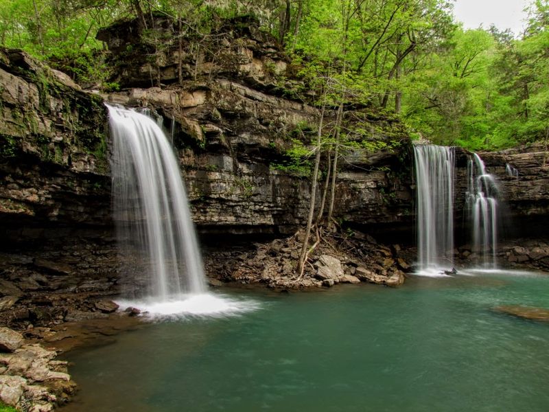 Cascading Ozark Stream Cutting Through Remote Terrain