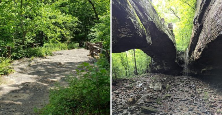This Secret Arkansas Trail Reveals A Giant Natural Stone Bridge You Can Walk Across