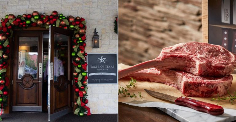 This Texas Steakhouse Serves Ribeyes So Big They Hang Off the Plate