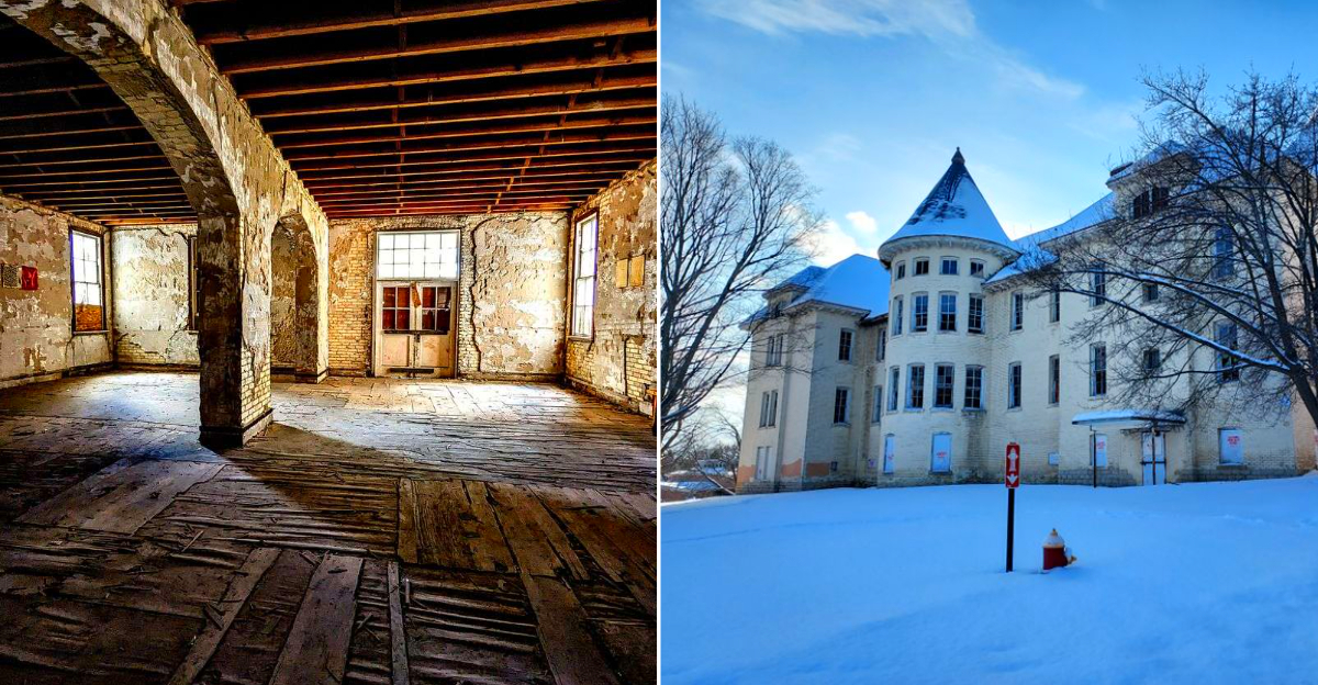 The exterior and interior of an amazing asylum building in Michigan