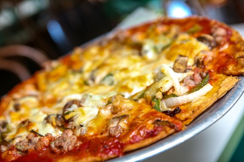 Tavern-Style Thin Crust Pizza at Pizza Villa – DeKalb