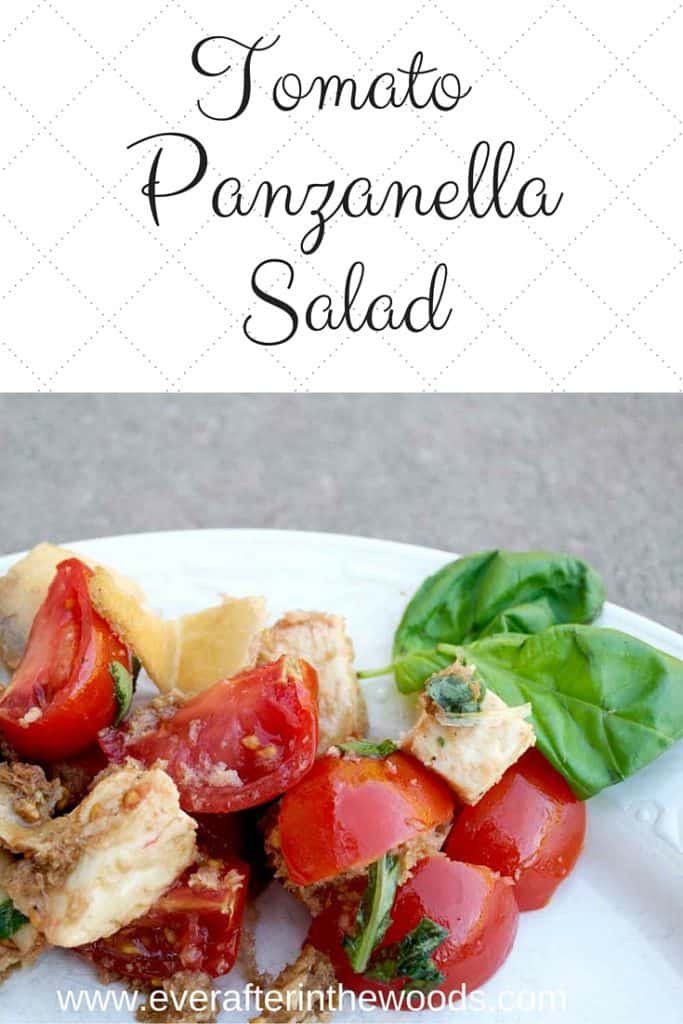 An easy and delicious tomato panzanella salad recipe. A perfect pairing with Smithfield All Natural Pork Chops for BBQ season this Spring.