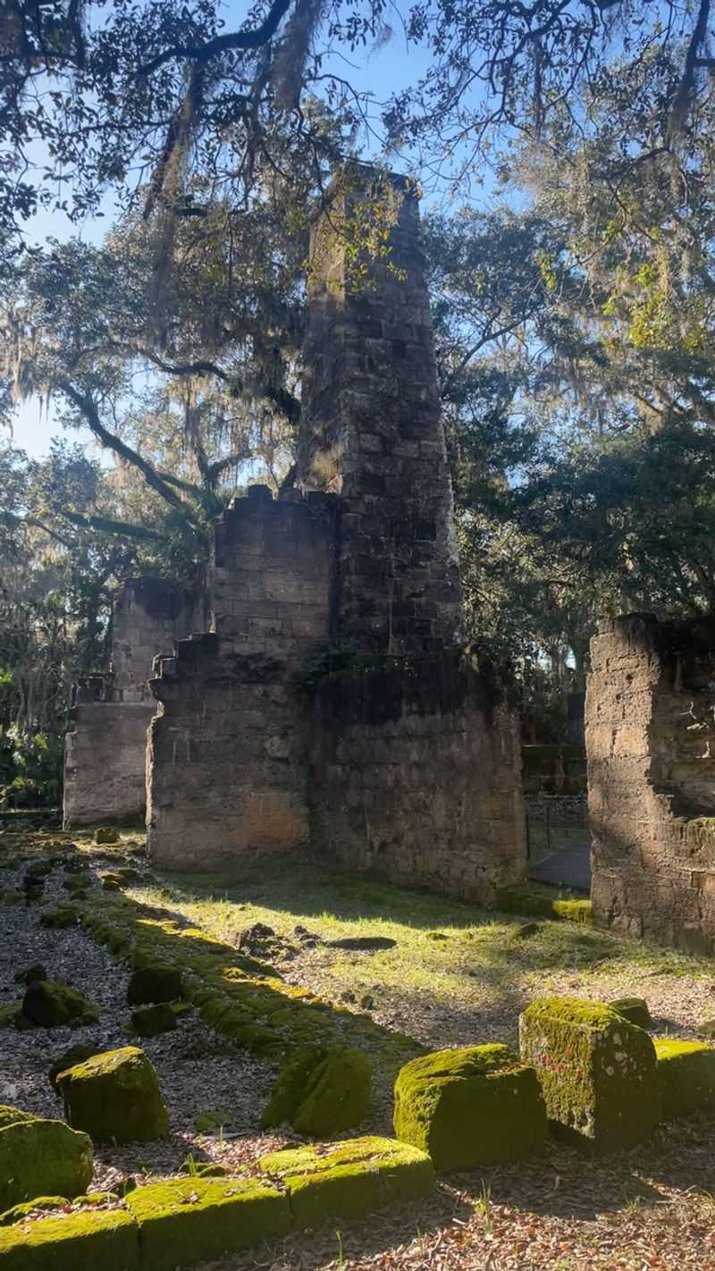 Towering Coquina Walls Of The Old Sugar Mill