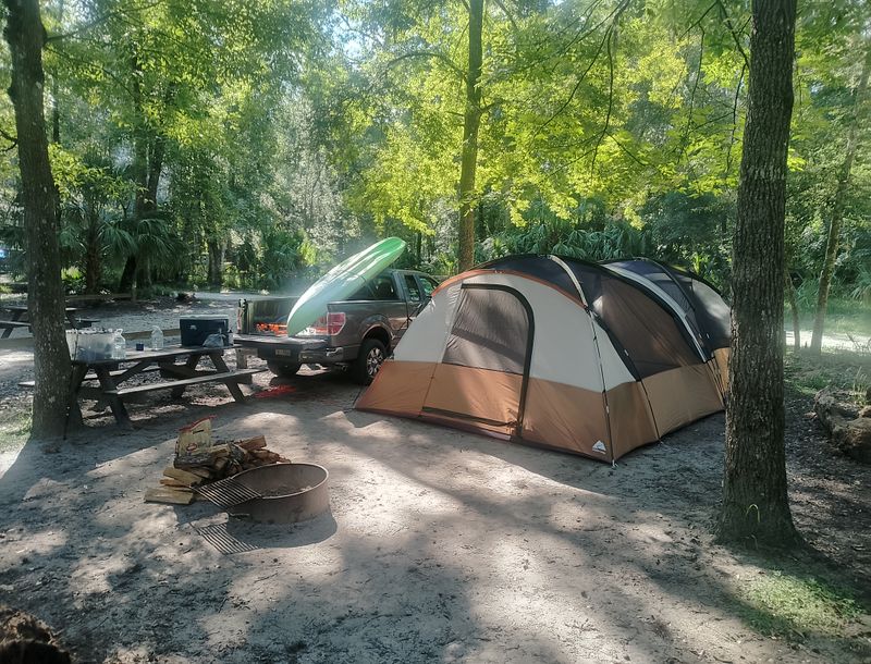 Camp Under Oaks And Starry Silence