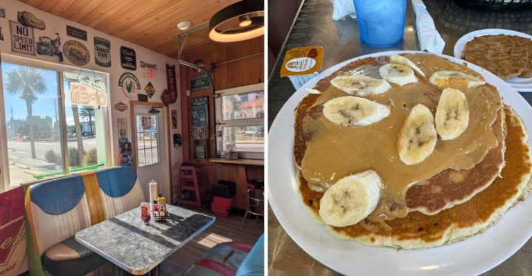 Try The Famous ‘Pink Cadillac Pancakes’ At This Vintage Car-Themed Diner In St. Augustine, Florida