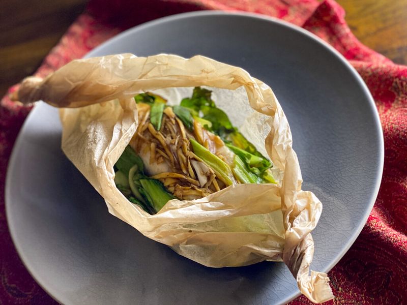 Asian Salmon Packets with Bok Choy