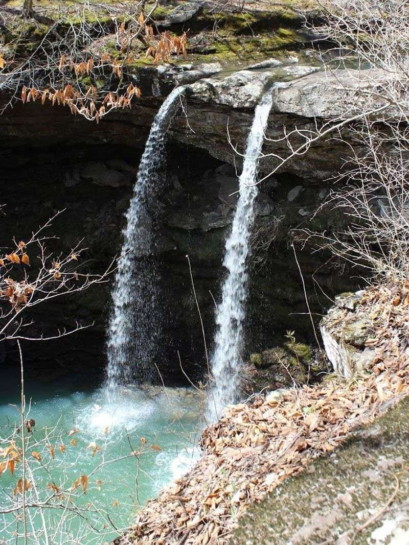 Twin Streams Falling Through Stone