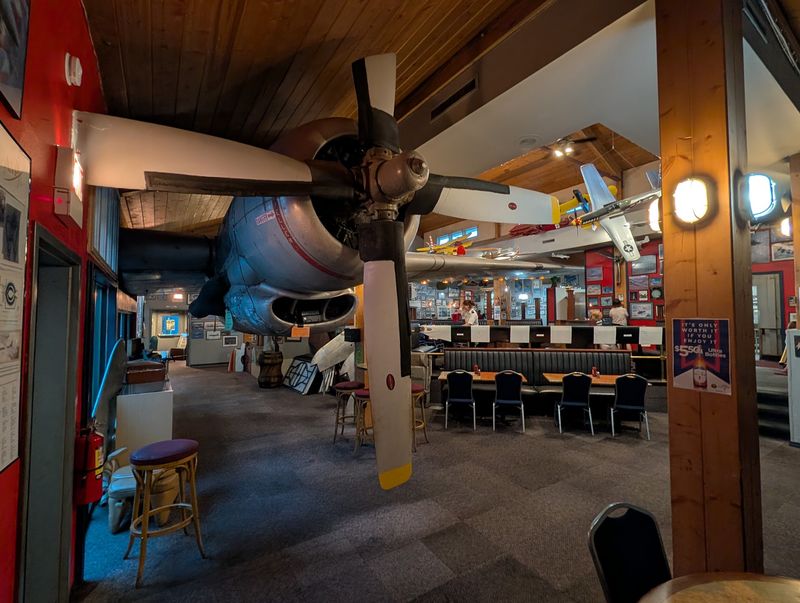 Two Dining Spaces And One Very Real Aircraft