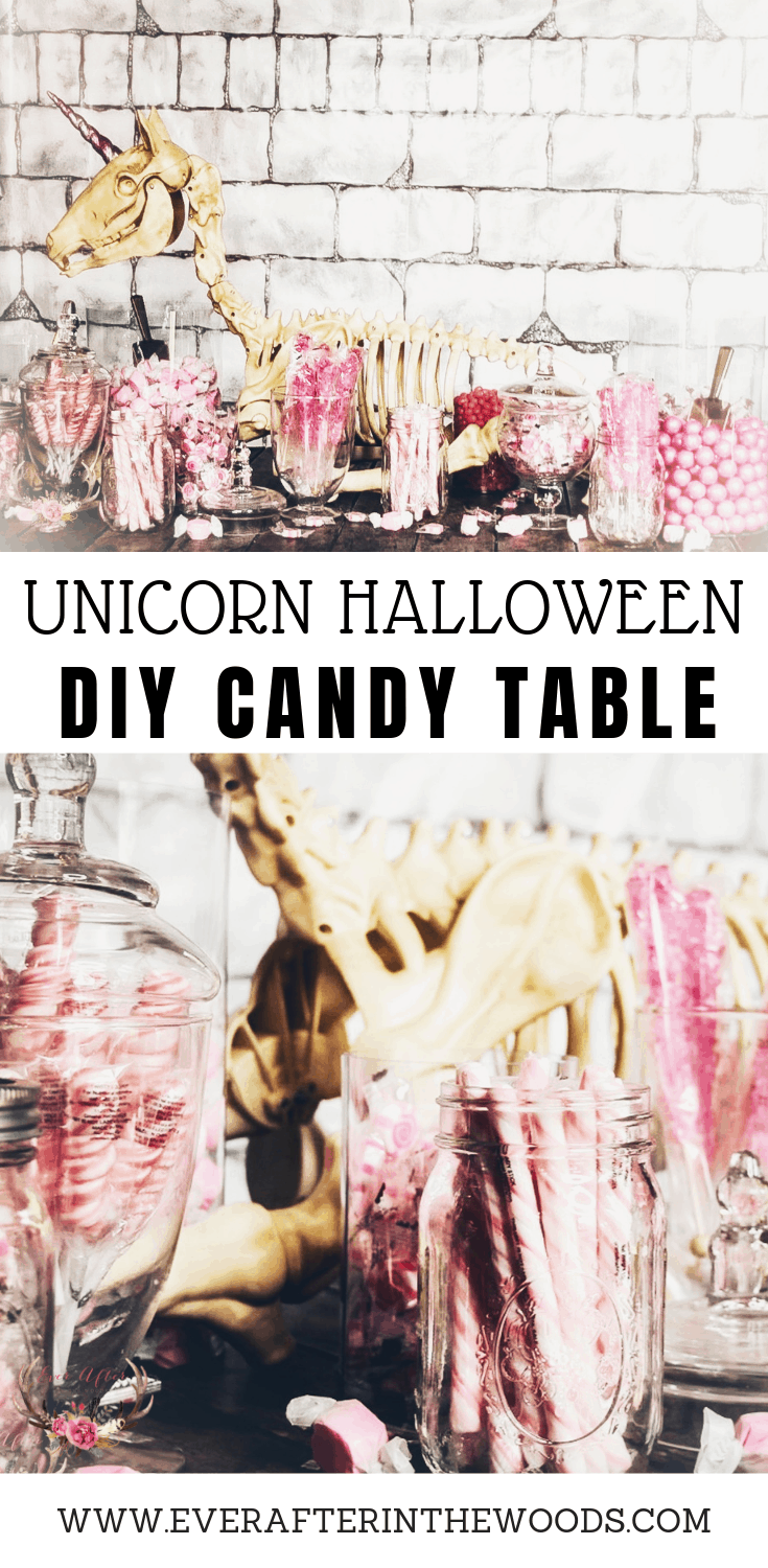 unicorn halloween candy table