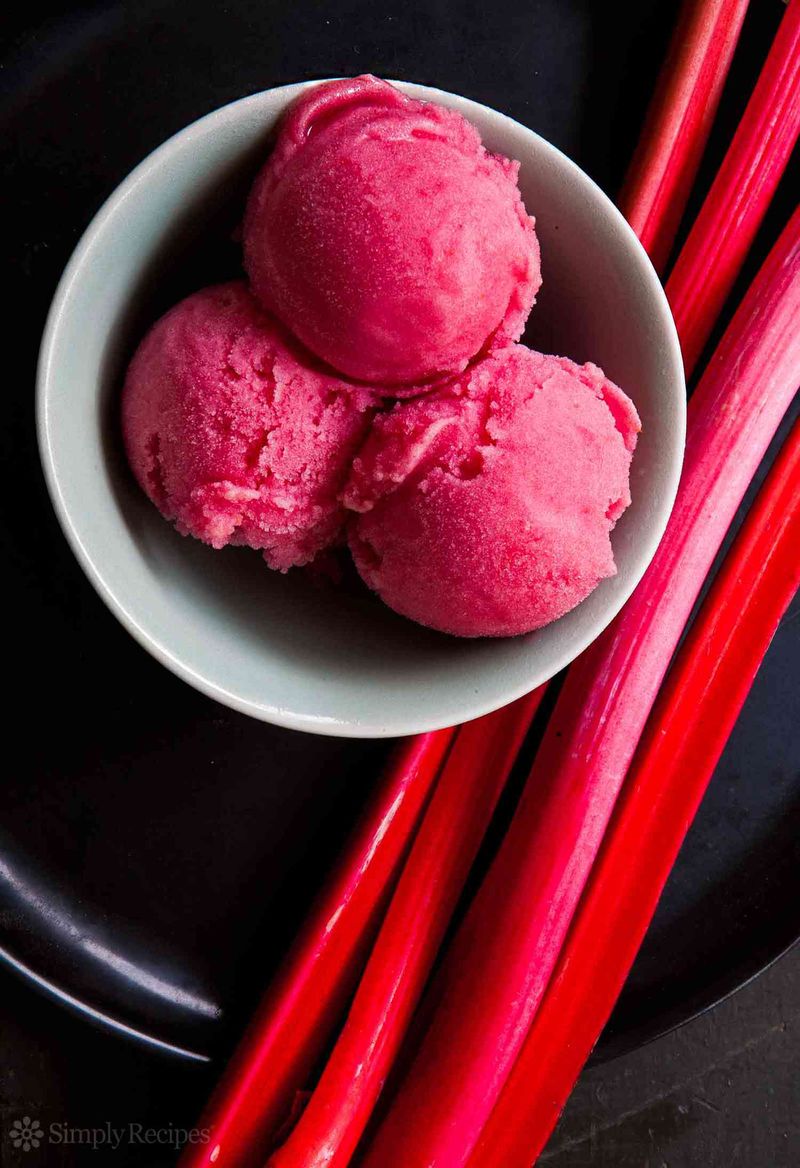 Rosy Rhubarb Sorbet