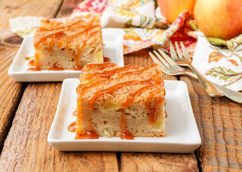 Spiced Apple Cake with Salted Caramel Sauce