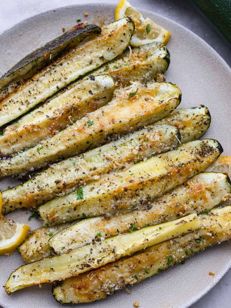 Parmesan-Crusted Roasted Zucchini Spears