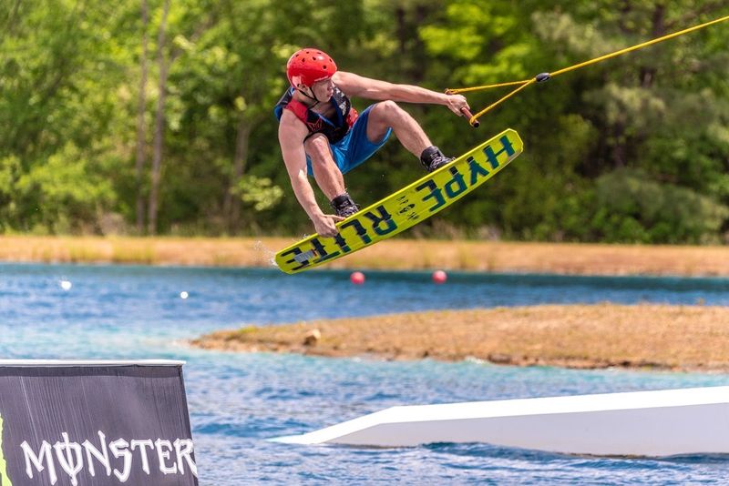 Wakeboarding On A Man-Made Lake Wakeboarding On A Man-Made Lake