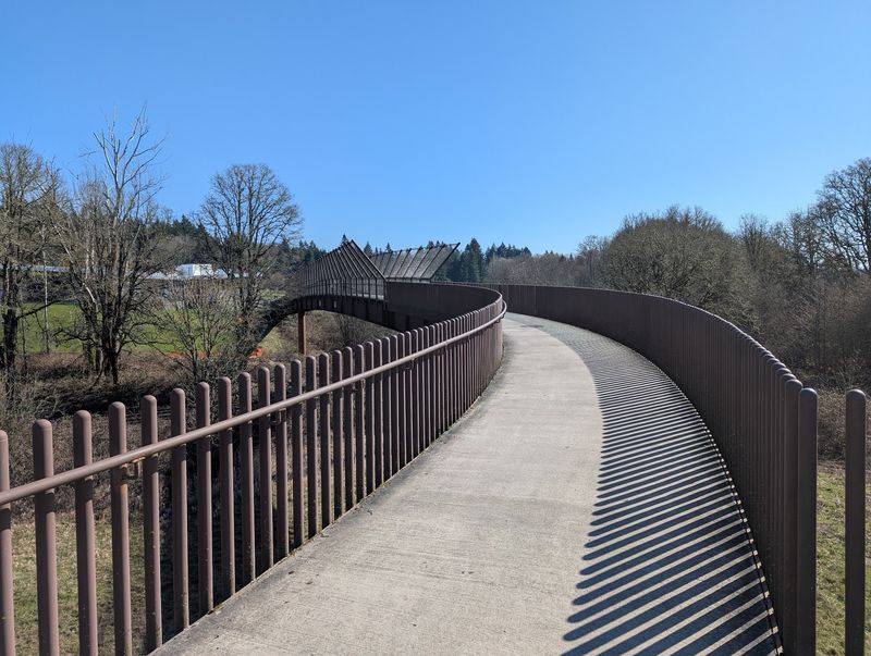 Walking Trails and a Bridge Over the Tracks