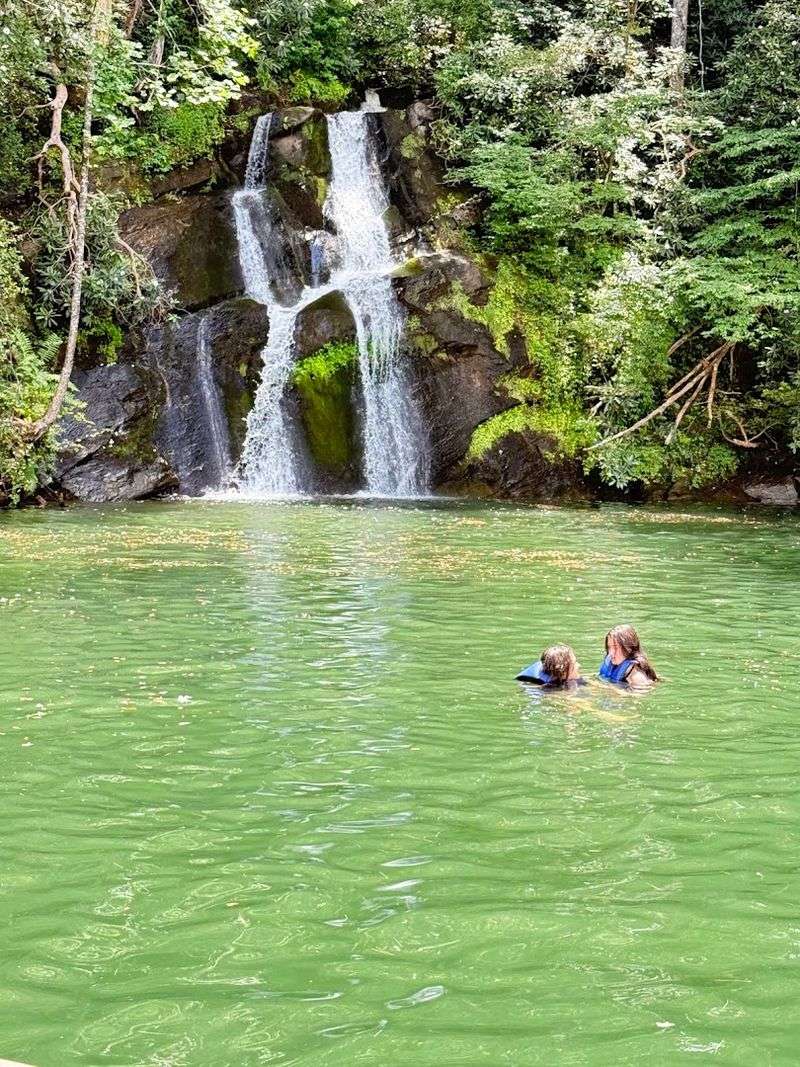 Waterfalls That Flow Directly Into The Lake