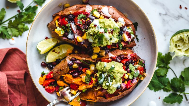 Loaded Sweet Potato Taco Boats