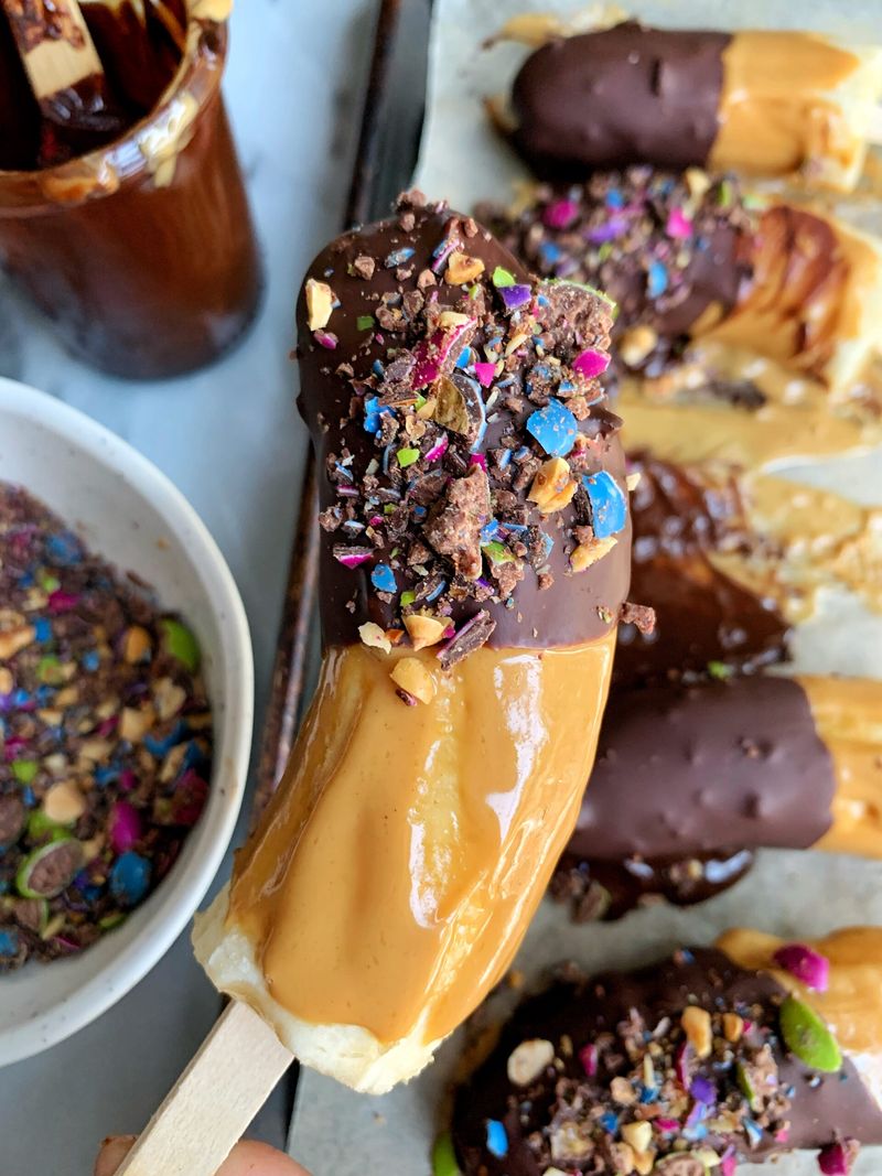 Chocolate Peanut Butter Banana Pops
