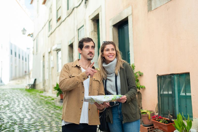 Pointing At Buildings And Landmarks