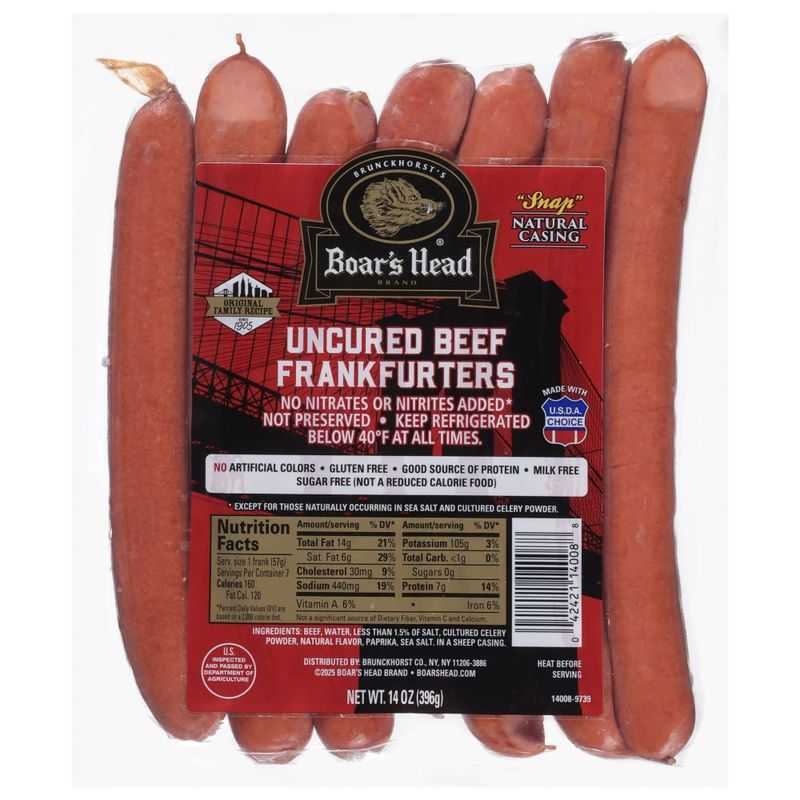 Boar's Head Beef Frankfurters with Natural Casing