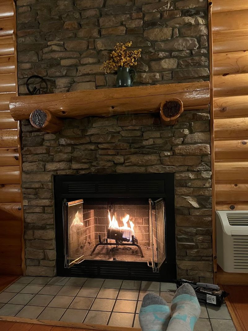 Stone Fireplaces Creating Warm Evening Ambience