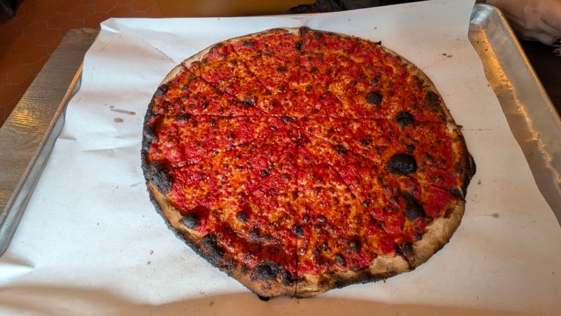 Tomato And Mozzarella Apizza, Sally’s Apizza, New Haven