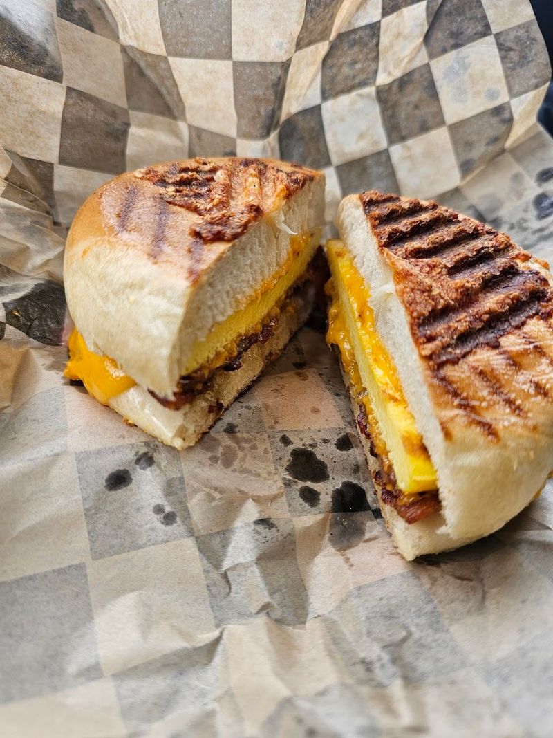 Breakfast Sandwiches On Toasted Bagels