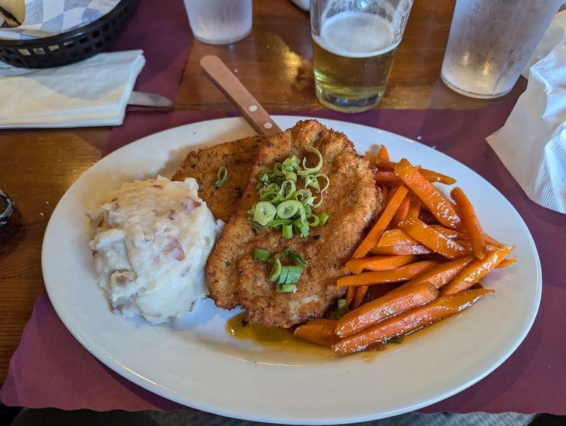 The Pork Schnitzel With Red-Skin Mashed Potatoes Is a Comfort Food Dream