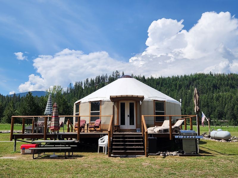 Yurt on the Clark Fork River (Spotted Wing Vacation Rentals, LLC), Superior, MT Yurt on the Clark Fork River (Spotted Wing Vacation Rentals, LLC), Superior, MT