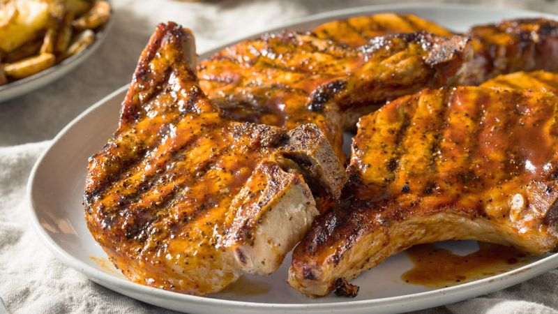Bourbon-Glazed Pork Chops