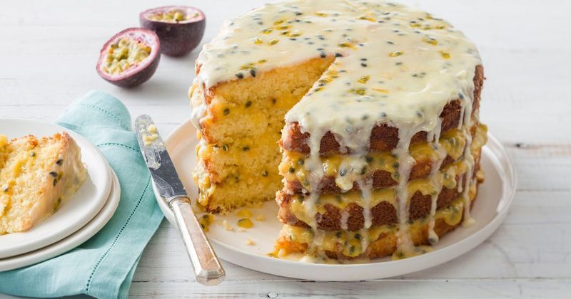 Coconut Layer Cake with Passion Fruit Curd