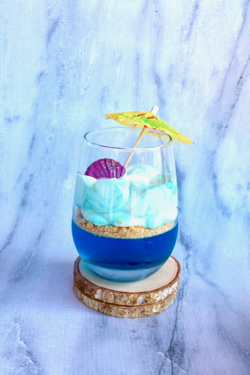 layered jell-o parfeit beach party mermaid party shark week