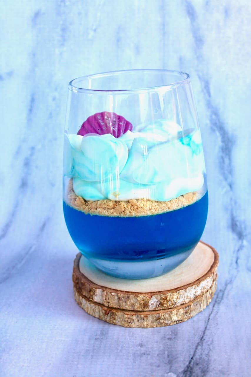 layered jell-o parfeit beach party mermaid party shark week