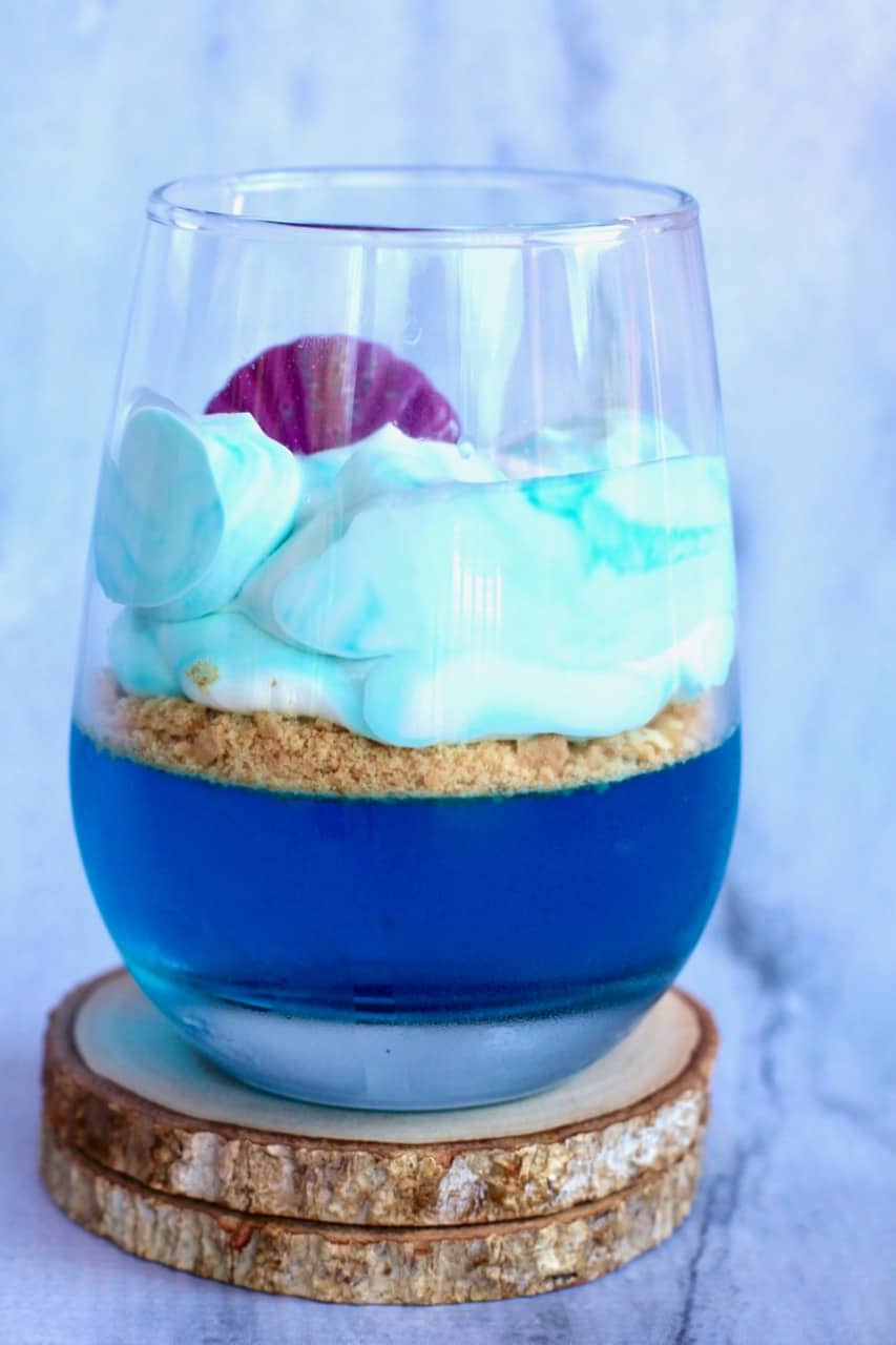 layered jell-o parfeit beach party mermaid party shark week