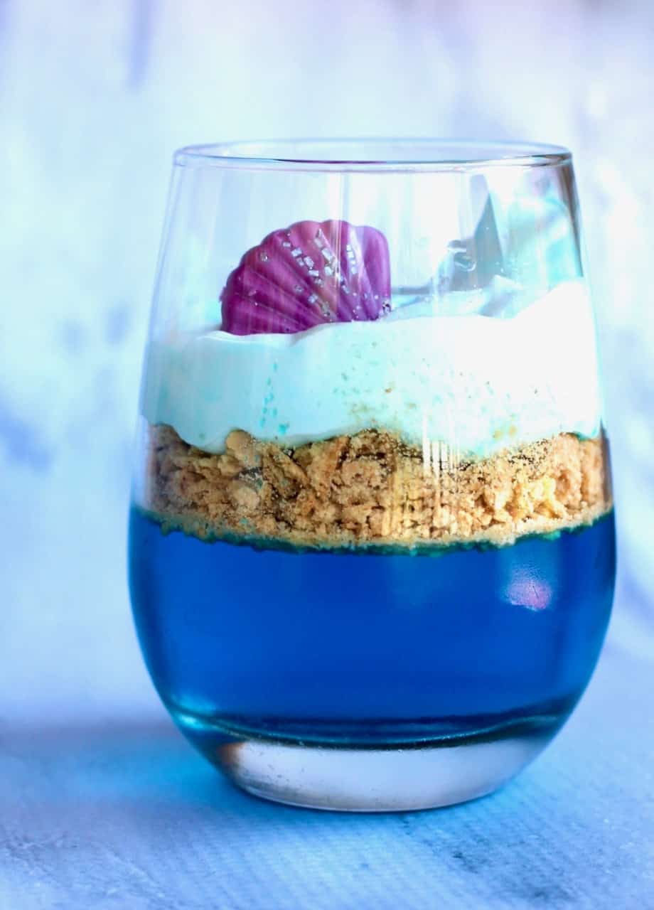 layered jell-o parfeit beach party mermaid party shark week