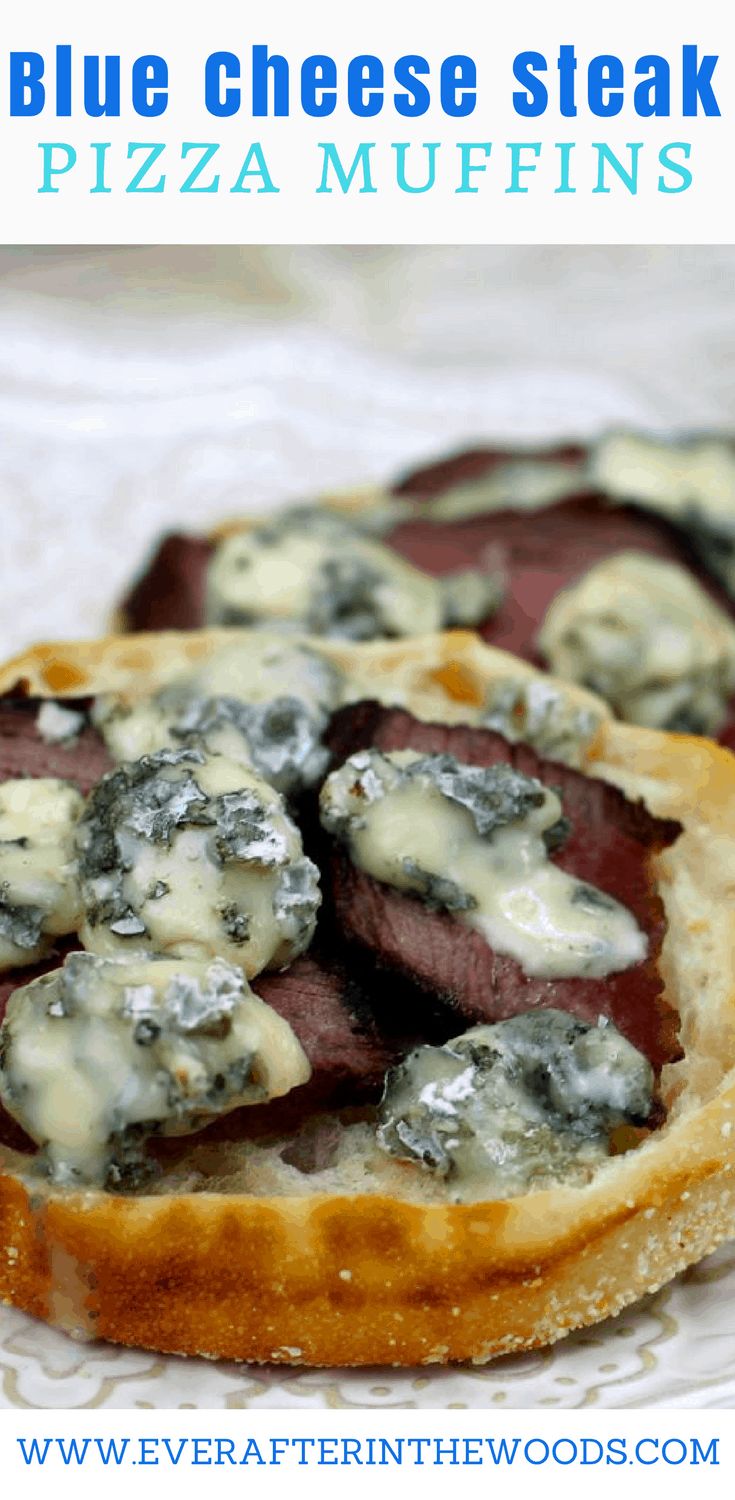 easy steak and blue cheese on a muffin