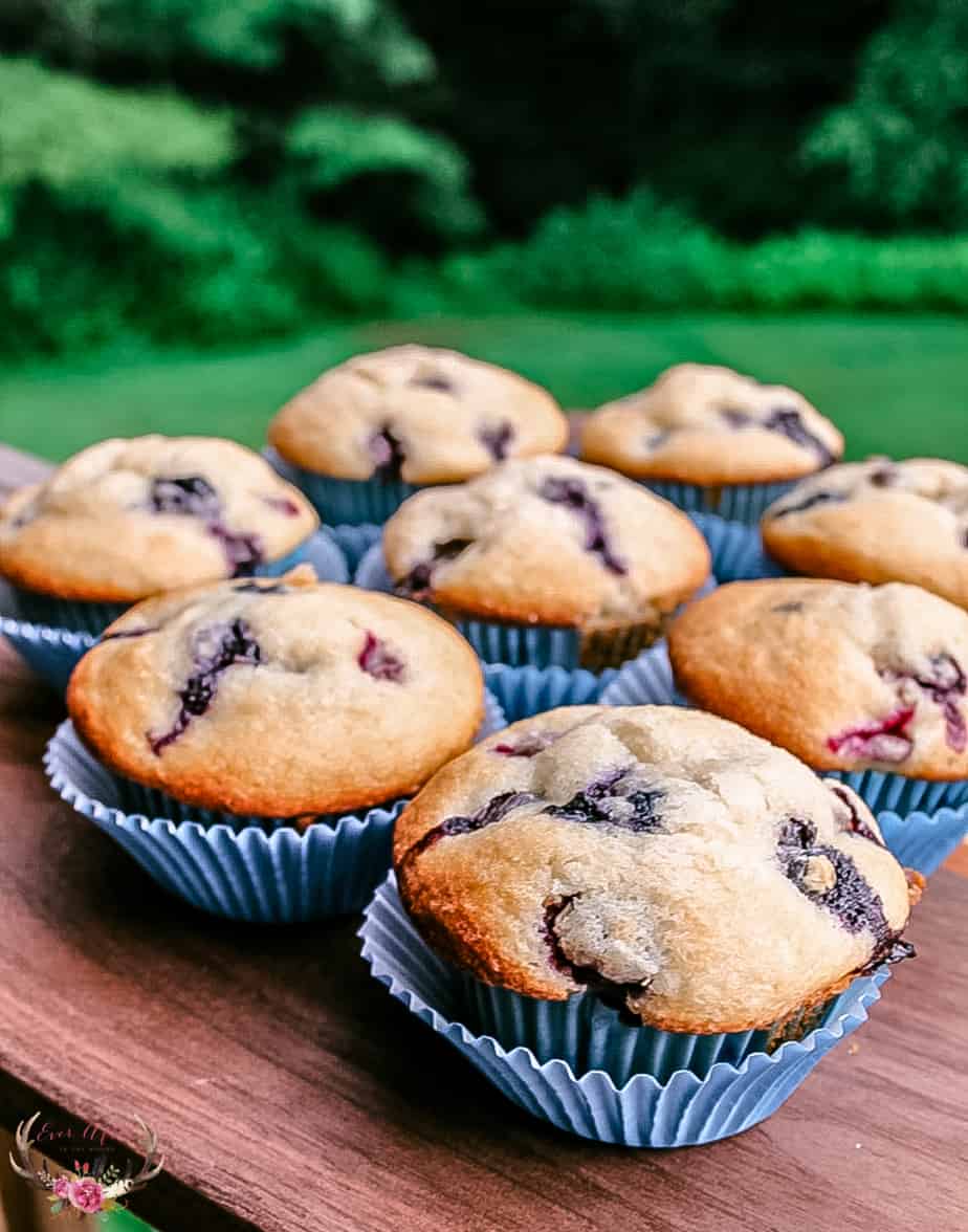 We love to have fresh homemade blueberry muffins on hand at the house all year long but they are extra special during the summer months.