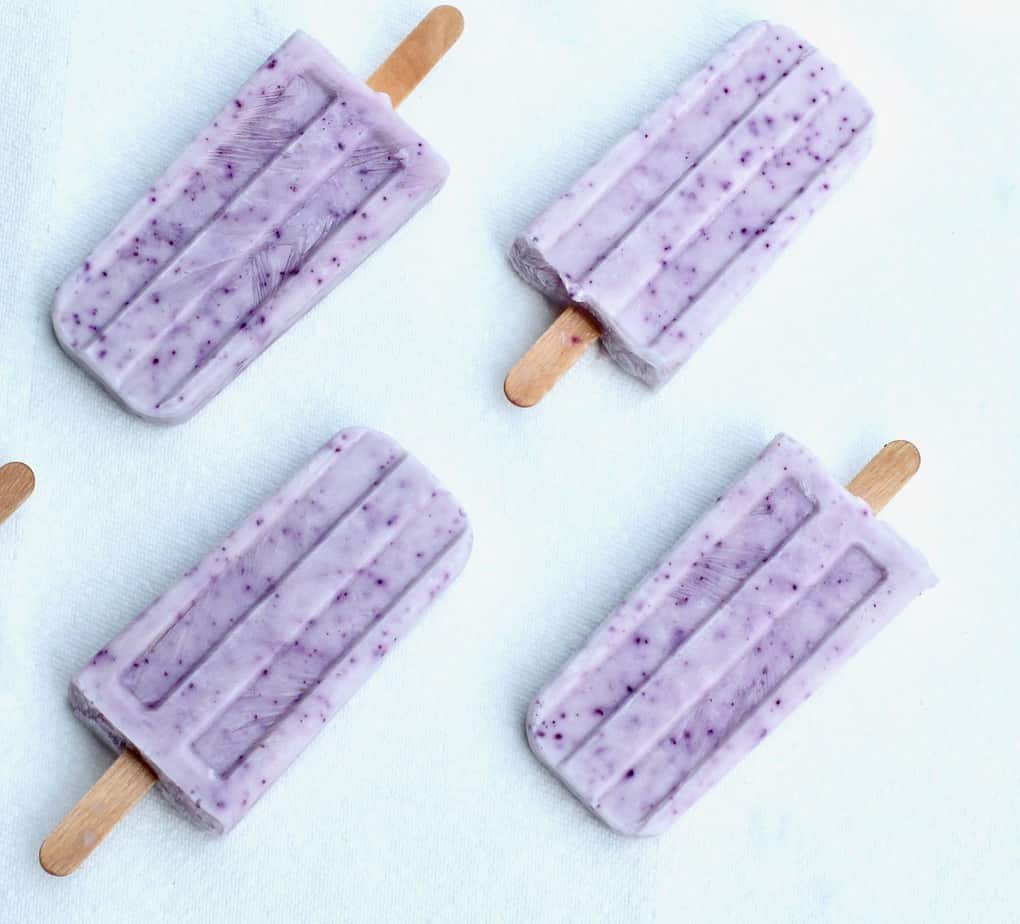 blueberry almond ice pops with no added sugar