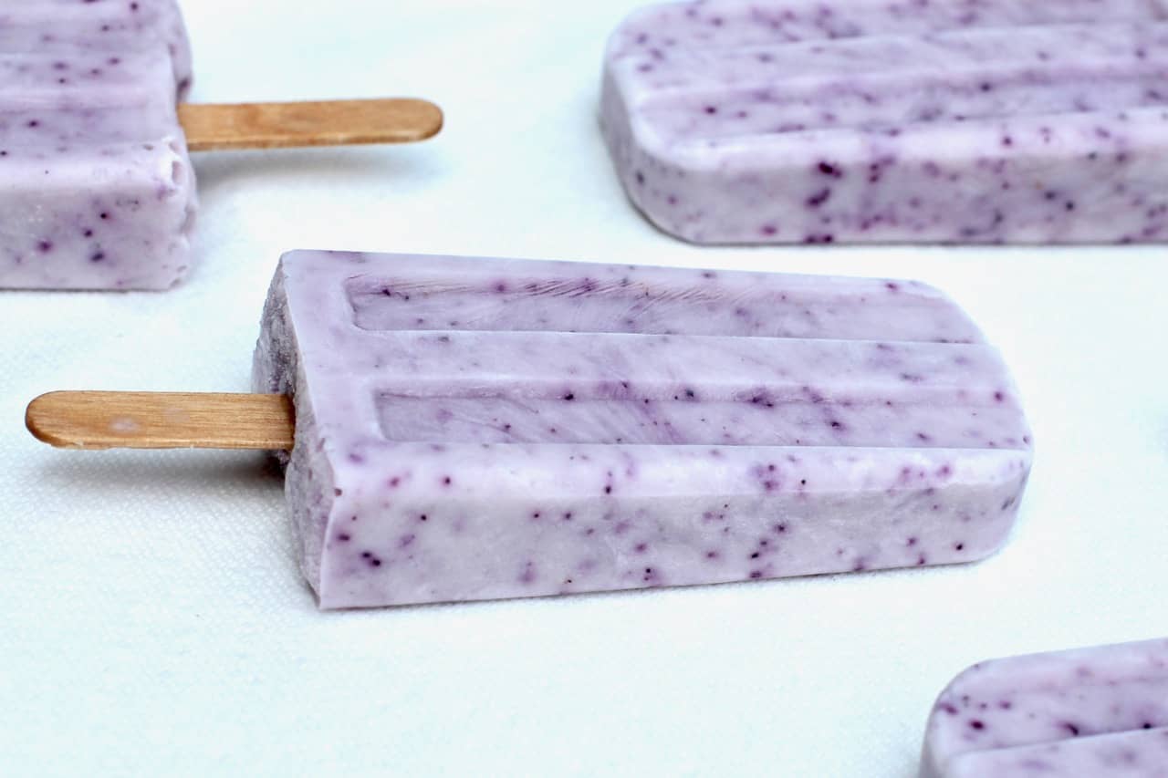 blueberry almond ice pops with no added sugar