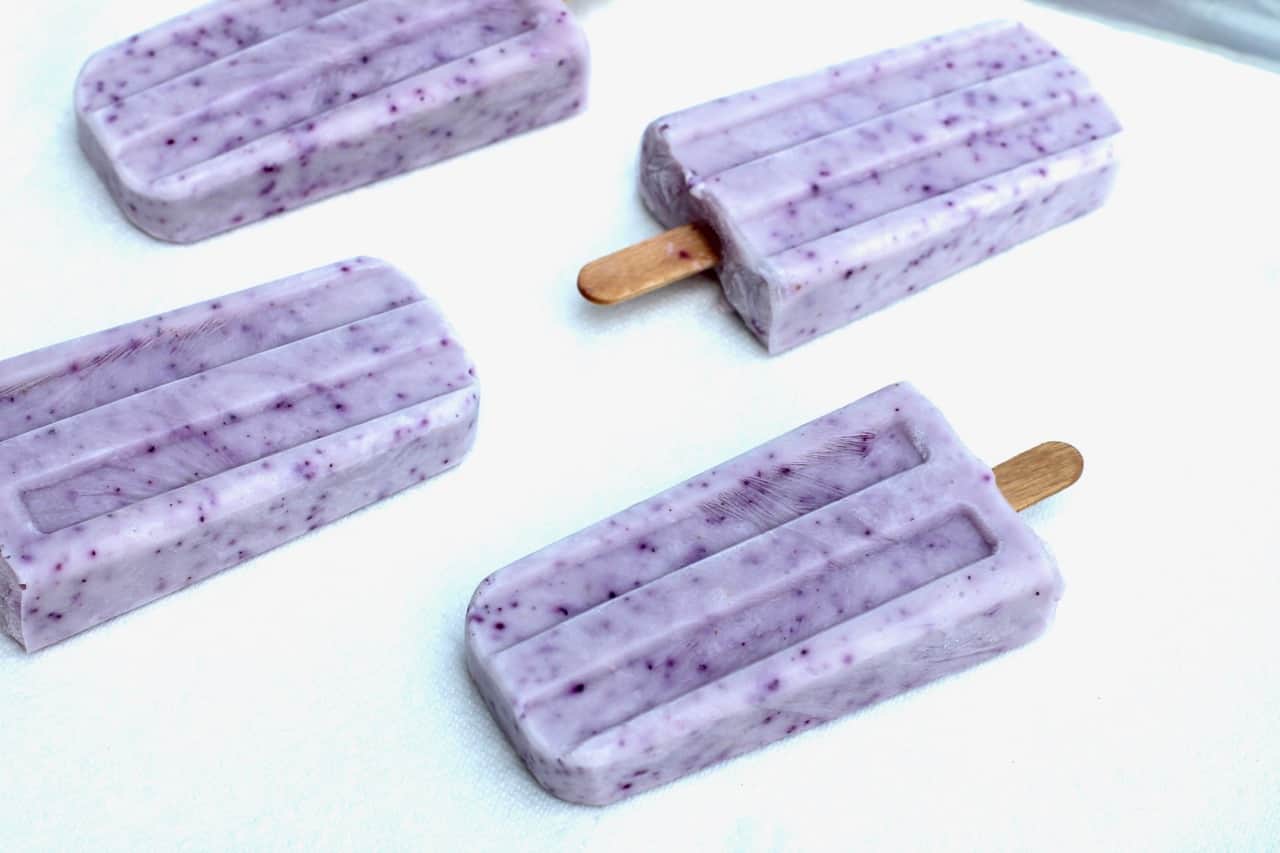 blueberry almond ice pops with no added sugar