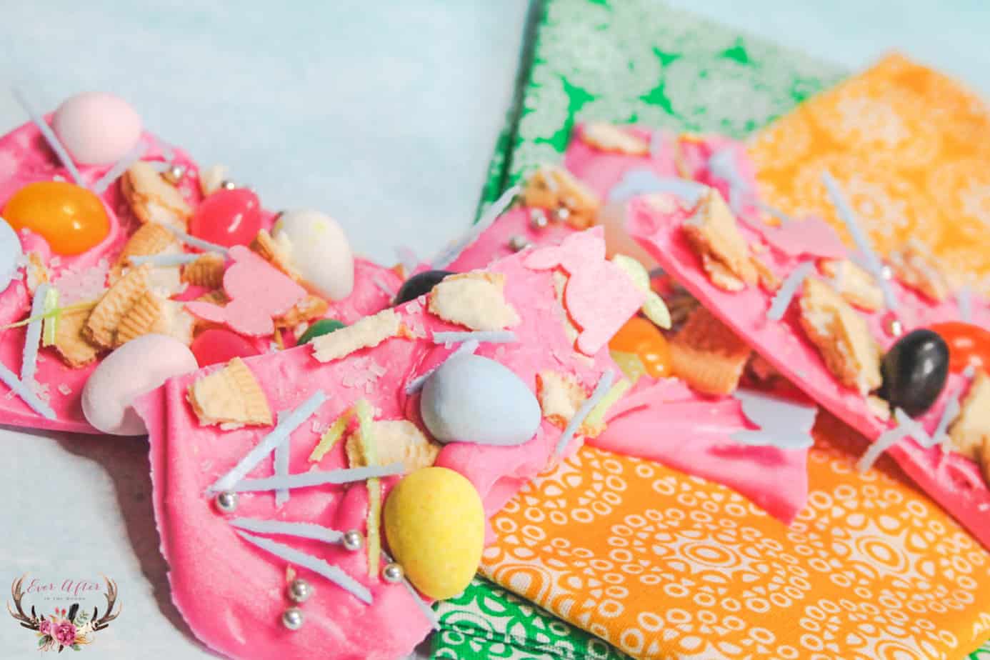 pink bunny bark | chocolate bark | pink chocolate bark