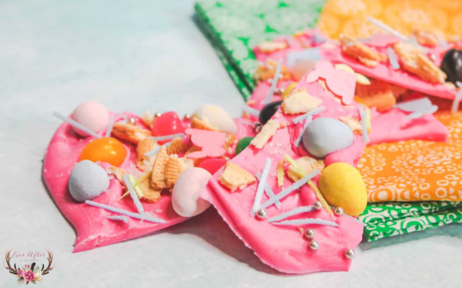 pink bunny bark | chocolate bark | pink chocolate bark