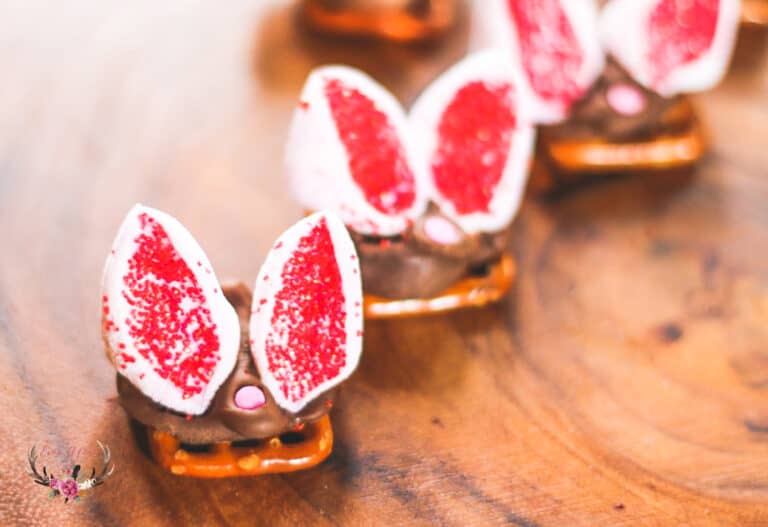 Adorable Bunny Chocolate Pretzel Bites Ever After in the Woods