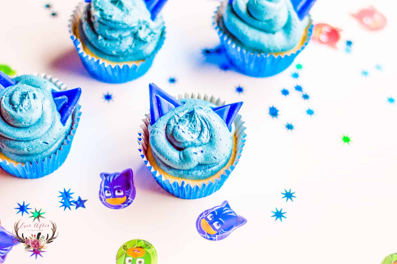 Cat Boy Cupcakes – Perfect for PJ Masks Birthday Party